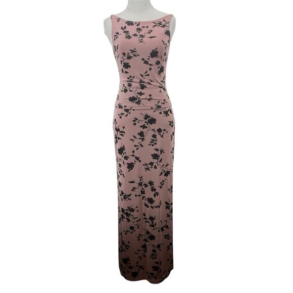 Genevieve Size S VINTAGE Y2K Maxi Skirt Set Fairy Grunge Floral Top Mauve Black - Picture 1 of 8